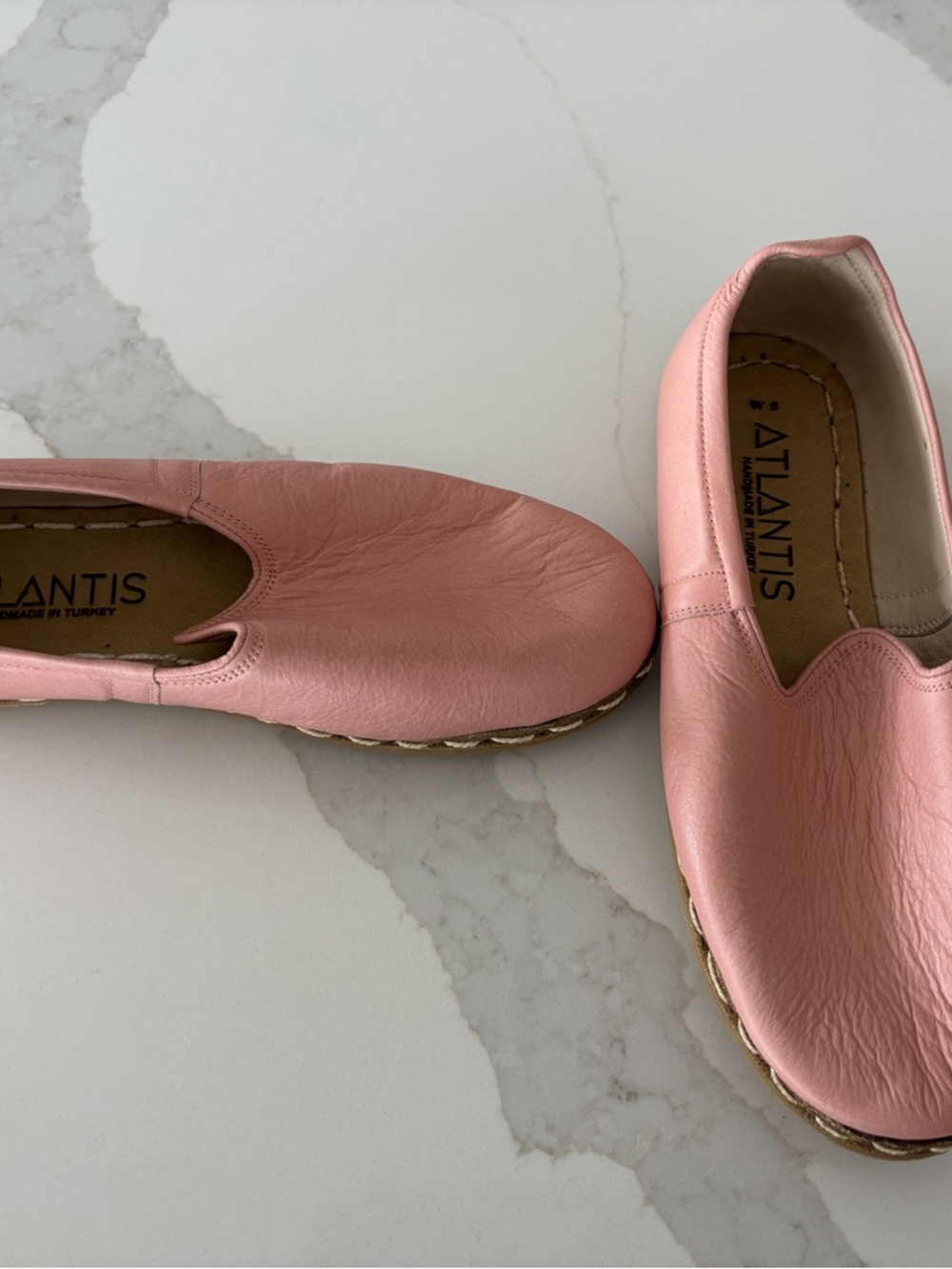 Women's Slip-On Leather Loafers — Blush Pink
